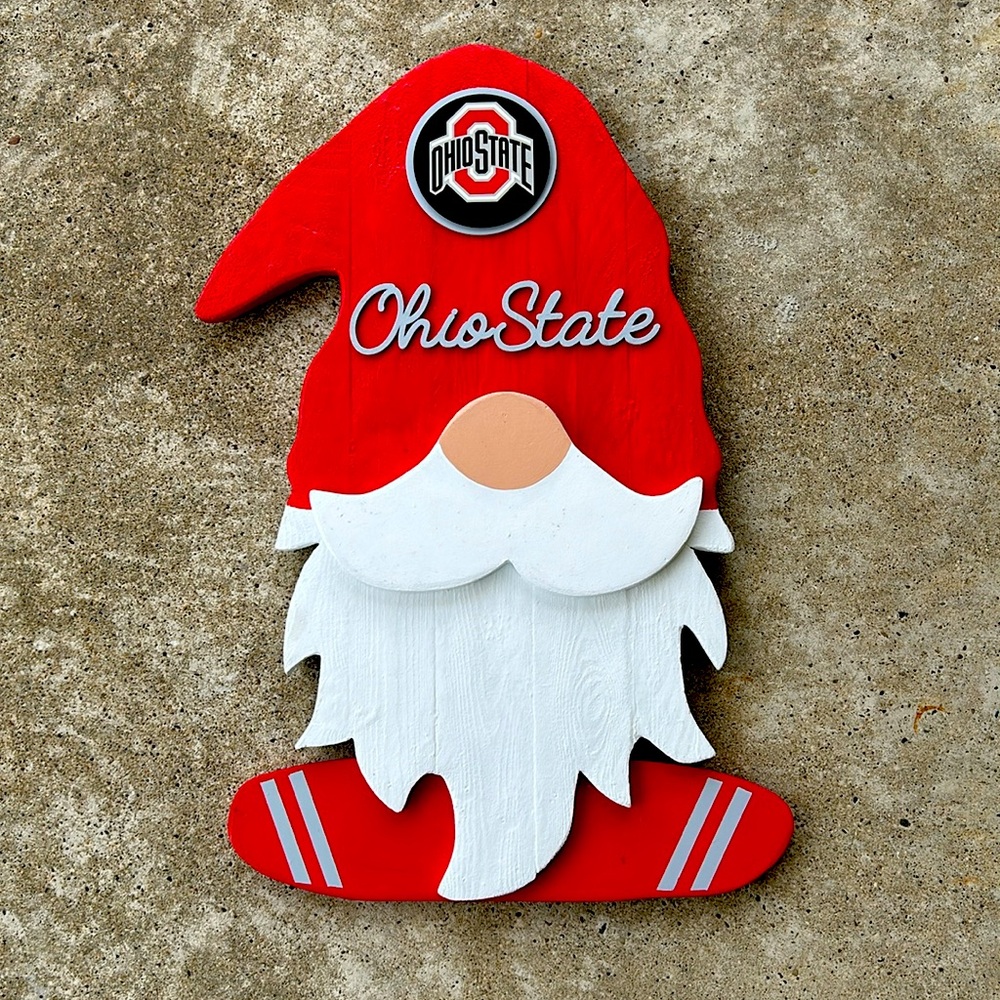 Ohio State Buckeyes GNOME Wood Decor “Huge 2ft Tall” Rare/Unique eye catcher NEW